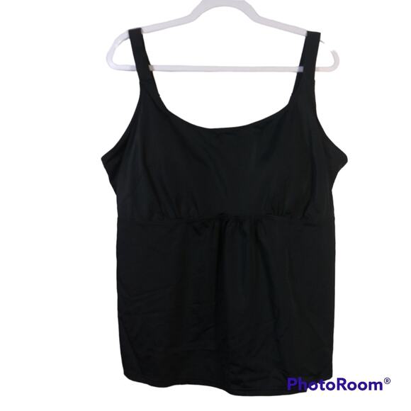Swimsuits For All 07812 Black Tankini Top Swimsuit Size 22 - Picture 1 of 6